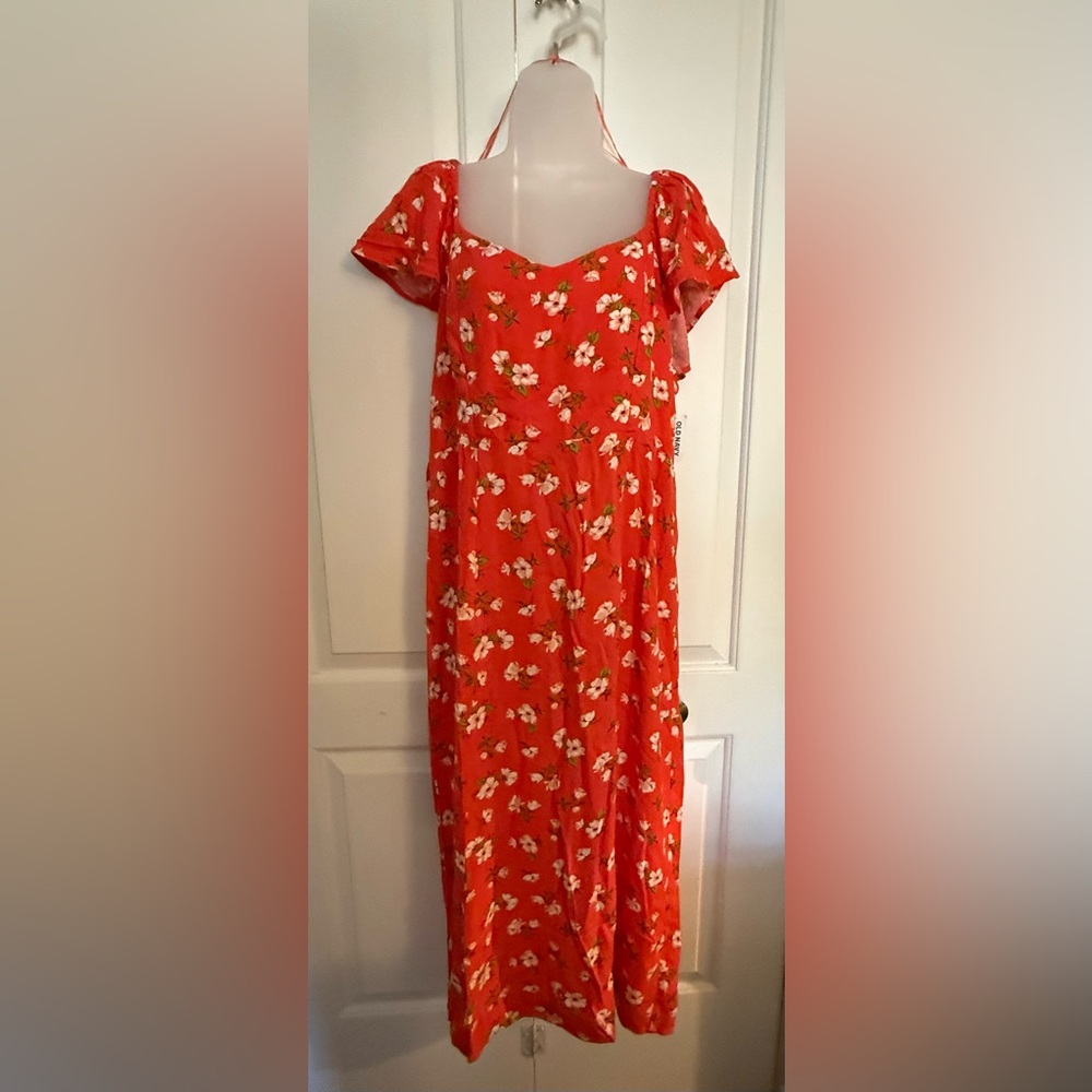 Old Navy Orange Floral Dress